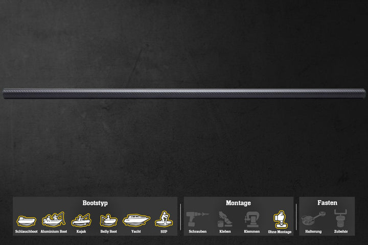 3K Carbon Rohr (32mm Ø außen), Basis für individuelle Eigenbauten (1150mm Länge)