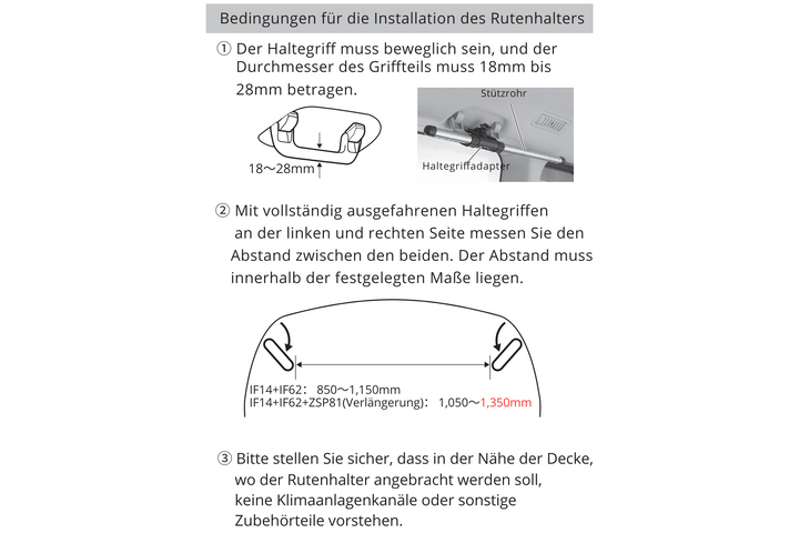 Haltegriff Adapter IF62 – 2er Set (links & rechts) – Grab Handle Adapter für Rutenhalter IF14 & IF9 – kompatibel mit Carmate & Inno