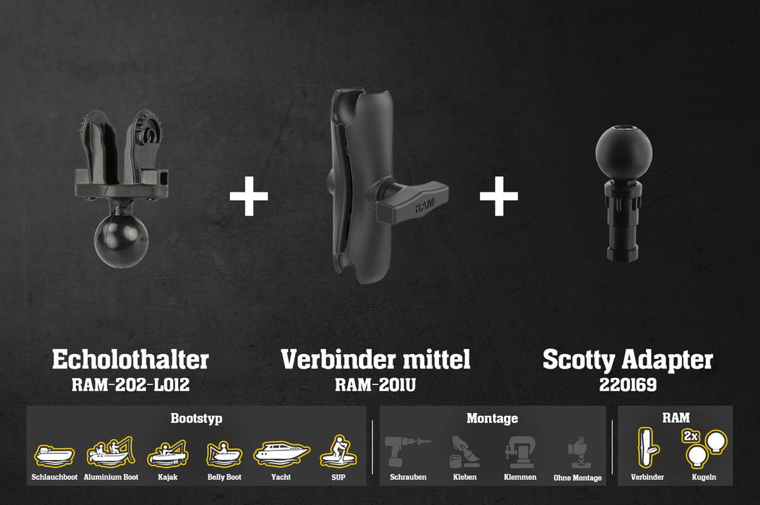 L950al – Hook 5. Hook²-4x. Hook²-5 / Mittel - Alu - RAM - 140mm / Scotty