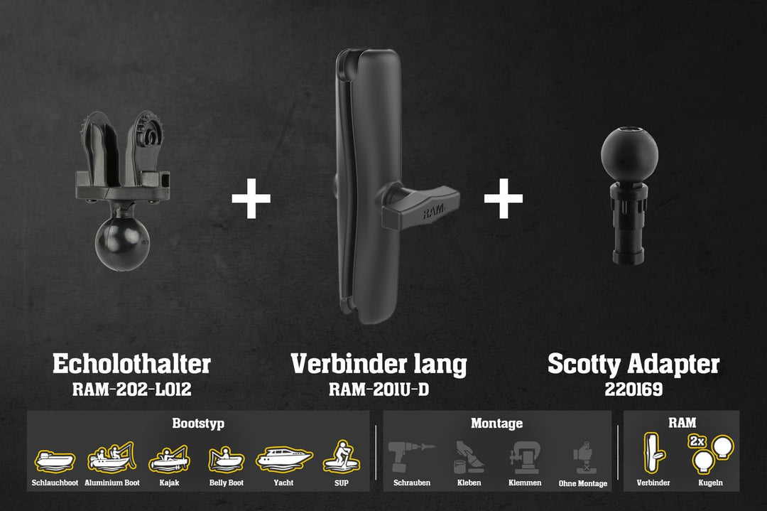 L950aq – Hook 5. Hook²-4x. Hook²-5 / Lang - Alu - RAM - 230mm / Scotty