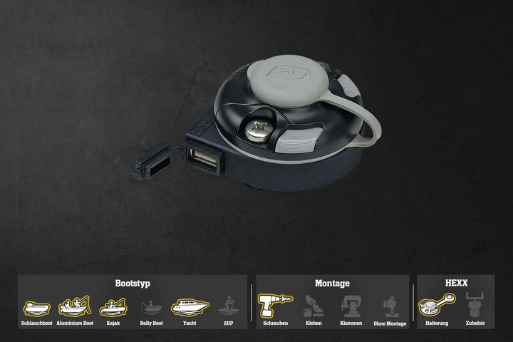 Railblaza E Series USB Starport Halterung (schwarz) Montage: bohren 03-4080-11