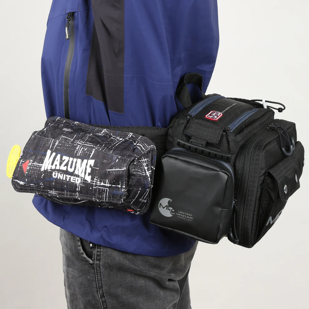 mazume SEATANK IV Angeltasche Bauchtasche – Wasserdichter Angel-Rucksack mit großem Stauraum und robustem Design (Schwarz)