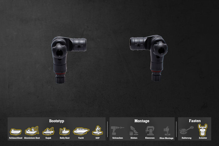 Fasten 2x Gelenk (Sternadapter - Stopfen) (Ø 25 mm und Ø 32 mm) Stern rotiert + Feinverzahnung