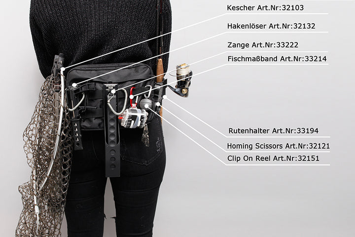 Set: Daiichiseiko Bauchtasche MS-W10 + Egi Rack BB30 + Rutenhalter Rodrack 33