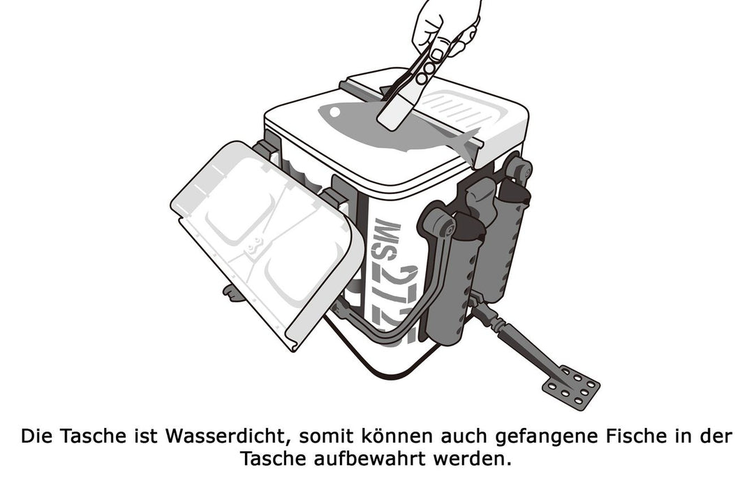 Set: Daiichiseiko Angeltasche MS 4025 + Rutenhalter MS Rodrack 33 + Hakenlöser