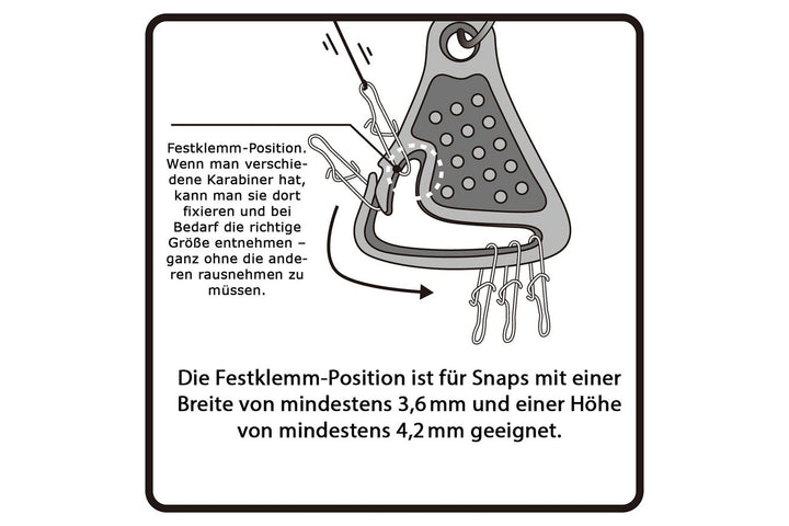 Daiichiseiko Karabinerwirbel Haltezugsystem Snap Catcher