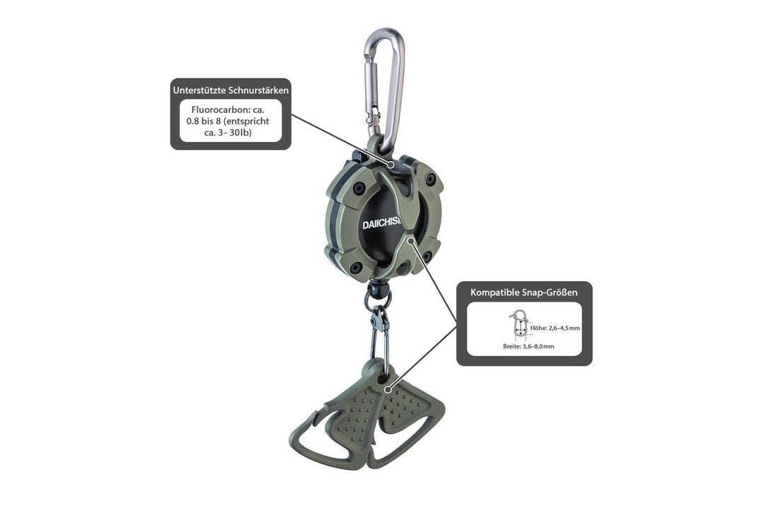 Daiichiseiko Karabinerwirbel Haltezugsystem Snap Catcher