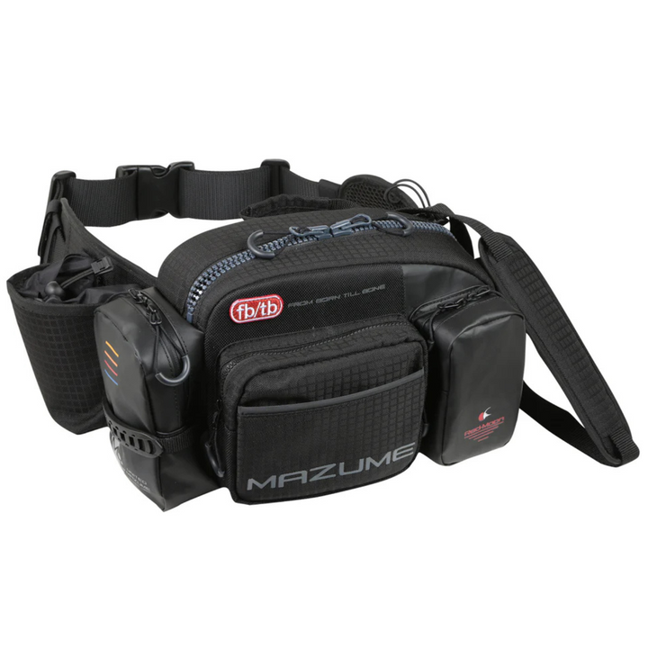 mazume REDMOON WAIST BAG V – Wasserdichte Rettungs- und Gürteltasche für Angler (Schwarz)
