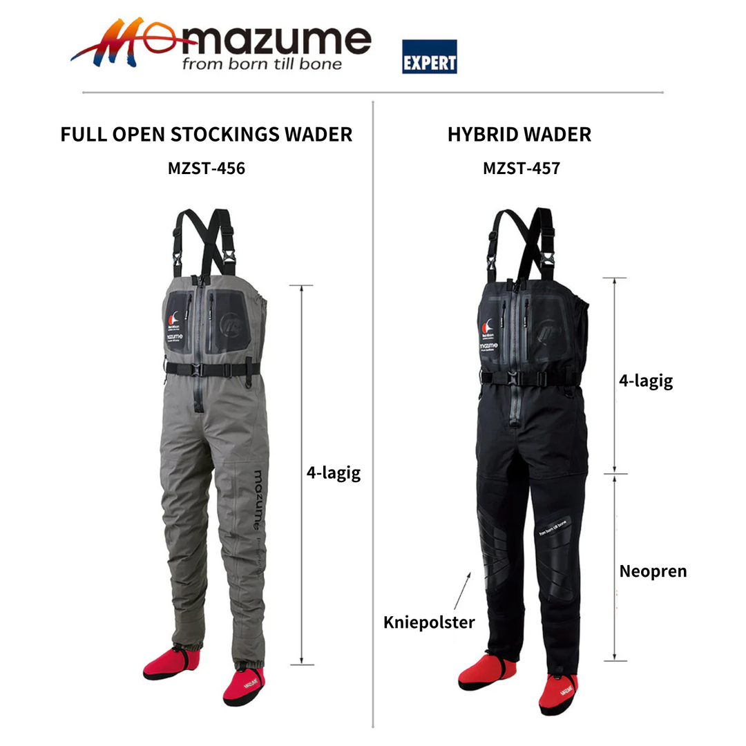MZST-457 mazume HYBRID WADER breathable neoprene waders for fly fishing, wading and belly boat (men) 