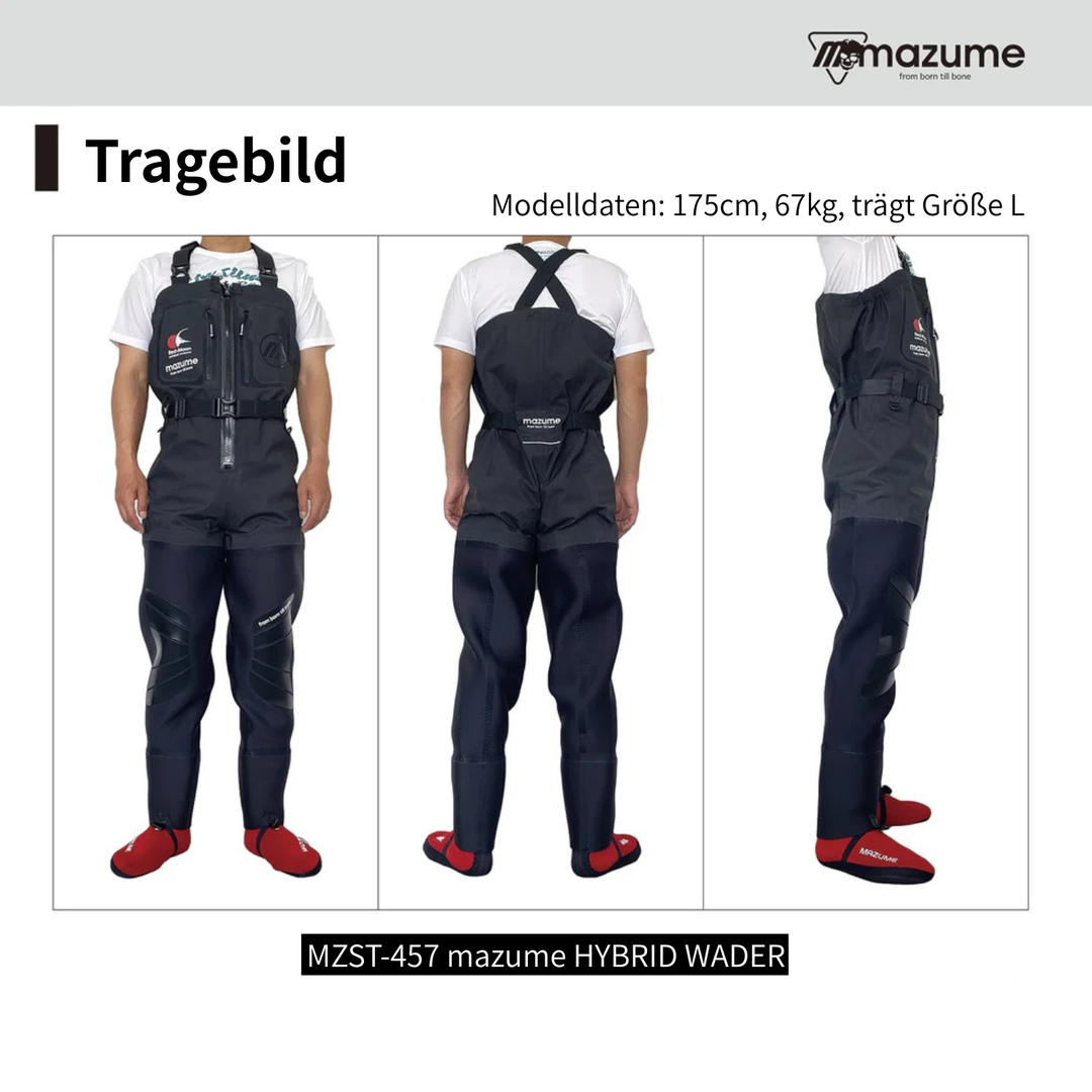 MZST-457 mazume HYBRID WADER breathable neoprene waders for fly fishing, wading and belly boat (men) 