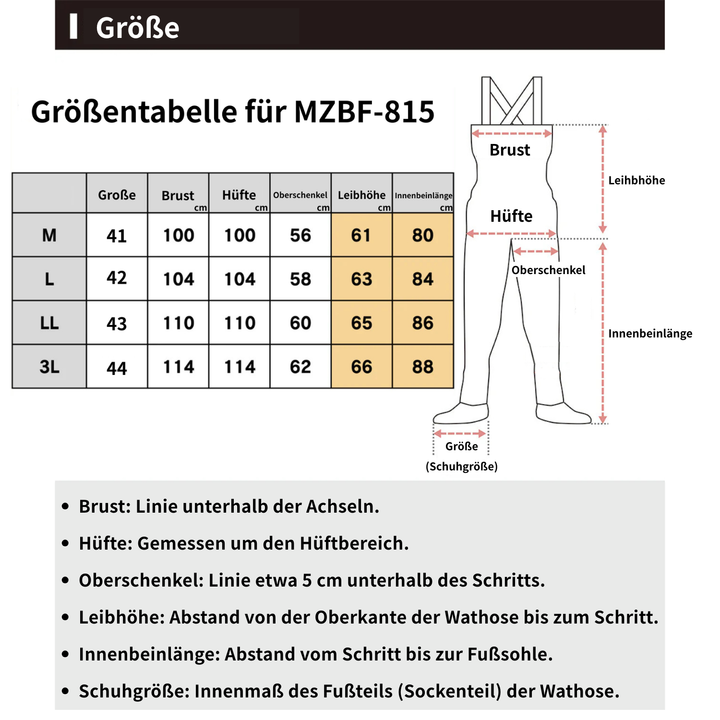 mazume TIDE MANIA NEO PLAIN Neopren-Wathose in Schwarz – MZBF-815