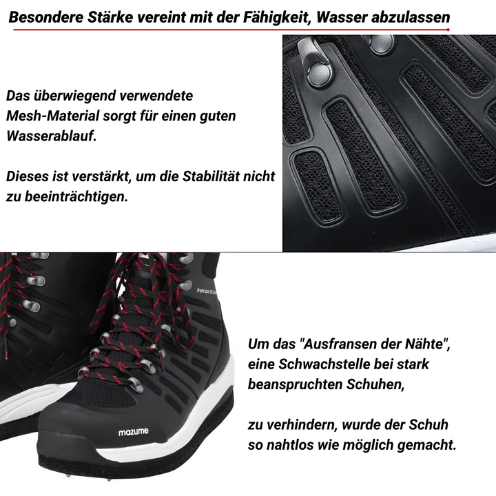 mazume MZWD-529 FELT SPIKE SHOES, felt spiked shoes for waders, belly boat and fly fishing, wading, rock fishing 