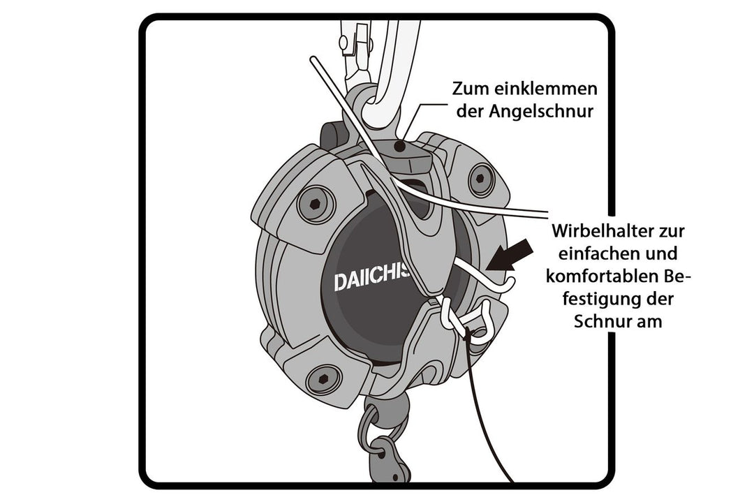 Daiichiseiko Karabinerwirbel Haltezugsystem Snap Catcher