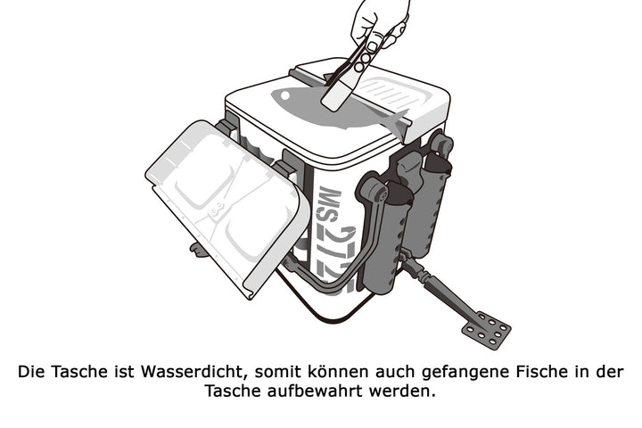 Daiichiseiko Angeltasche Fishing Tackle Carrier MS 4025, mit 4 x Rutenhalter