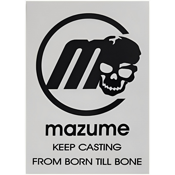 mazume SKULL m LOGO STICKER Ⅱ (4 Sticker Set), große Sticker für Köderbox, Kühlbox, uvm.